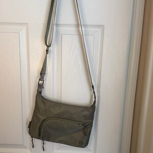 Kyodan Olive Green Nylon Crossbody Travel Bag